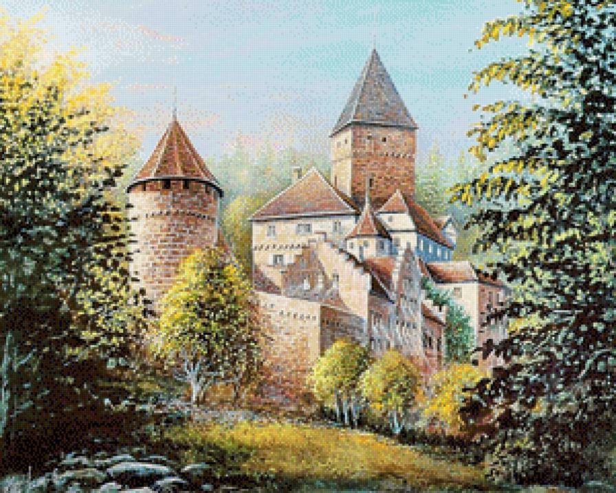 Замок - замки, живопись, пейзаж - предпросмотр