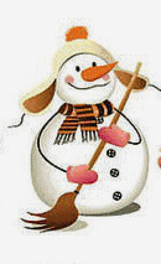 Снеговичок - зима. игрушки, снег - предпросмотр