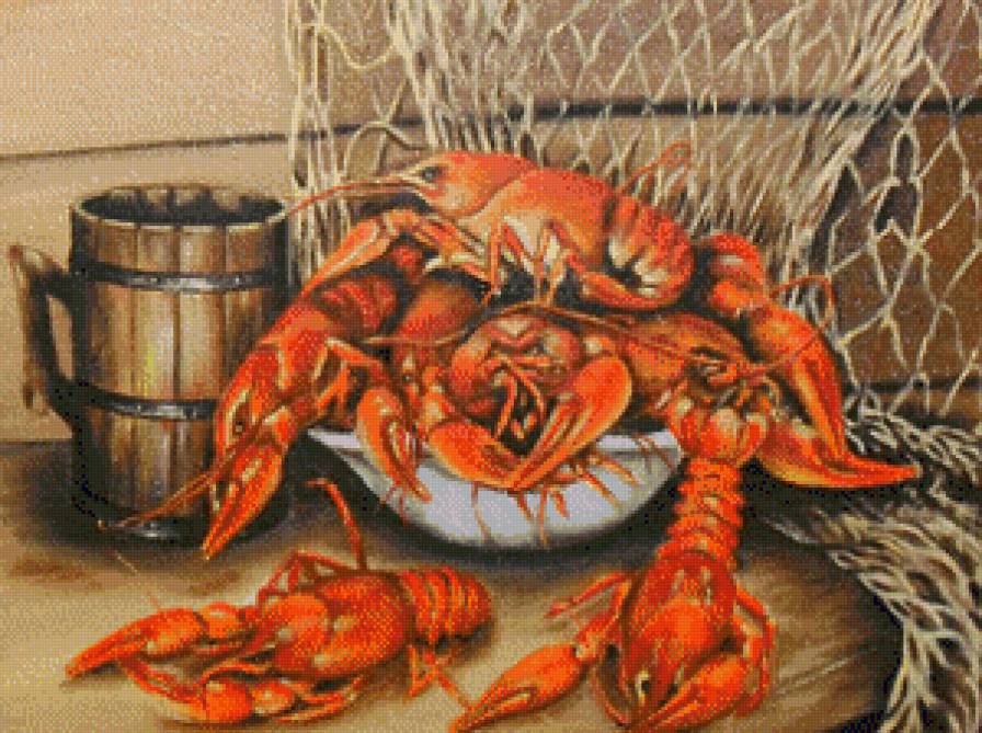 Натюрморт "РАКИ" - натюрморт, мужчинам, живопись - предпросмотр