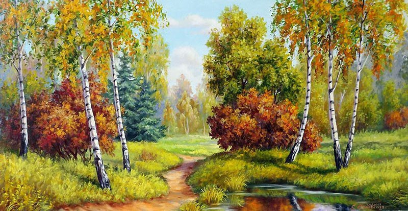 картина - осень, природа - оригинал