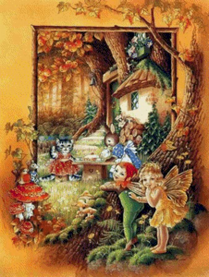 Страна Оз - волшебство, мечта, феи, ангелы, детская вышивка, дом - предпросмотр