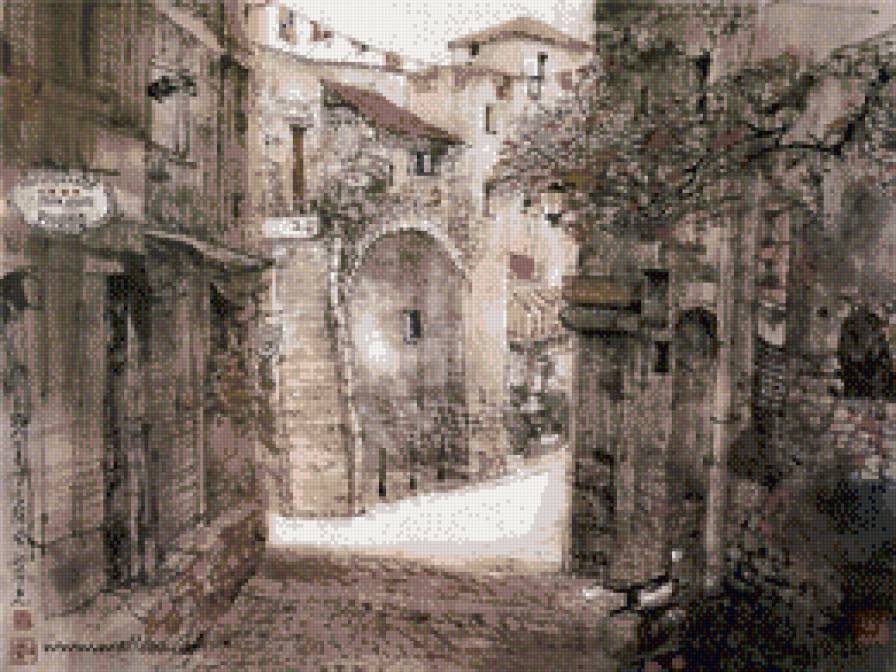 Средневековый переулок - камень, улица, брусчатка, архитектура, мощение, здания - предпросмотр