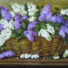 Схема вышивки «сирень в корзине»