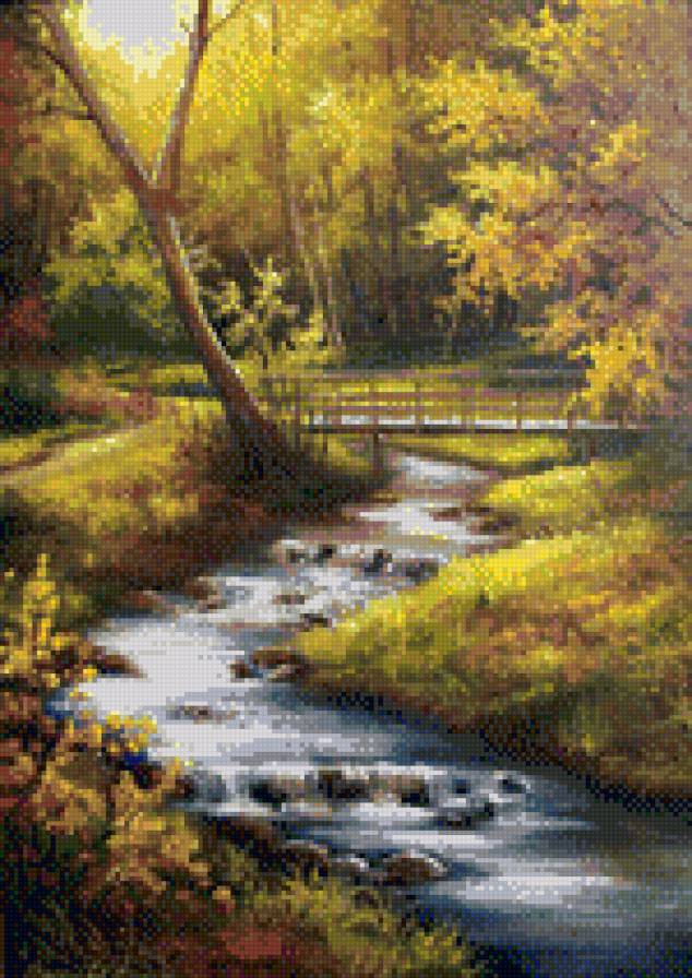 лесная речка - лес, природа, пейзаж, река - предпросмотр