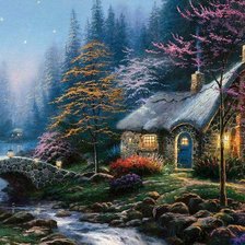 Схема вышивки «Томас Кинкейд»