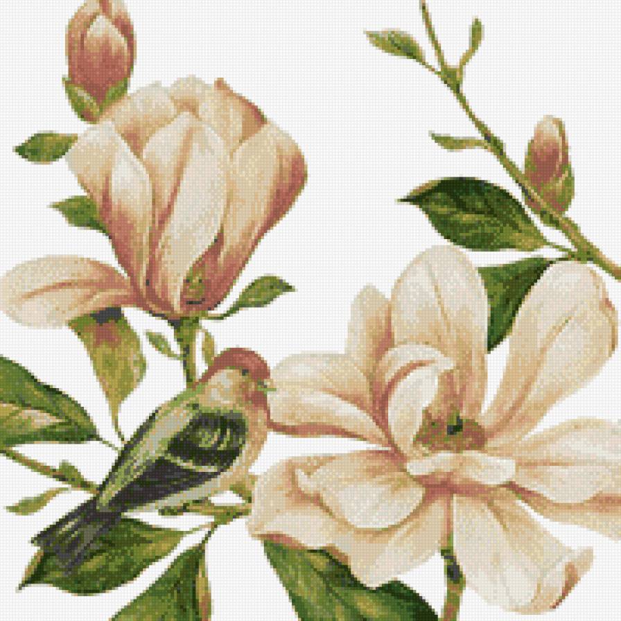 цветок и птица - цветы - предпросмотр