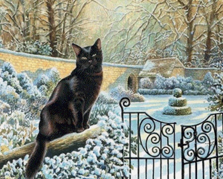 Рождественский кот - зима, кошка, кот - предпросмотр