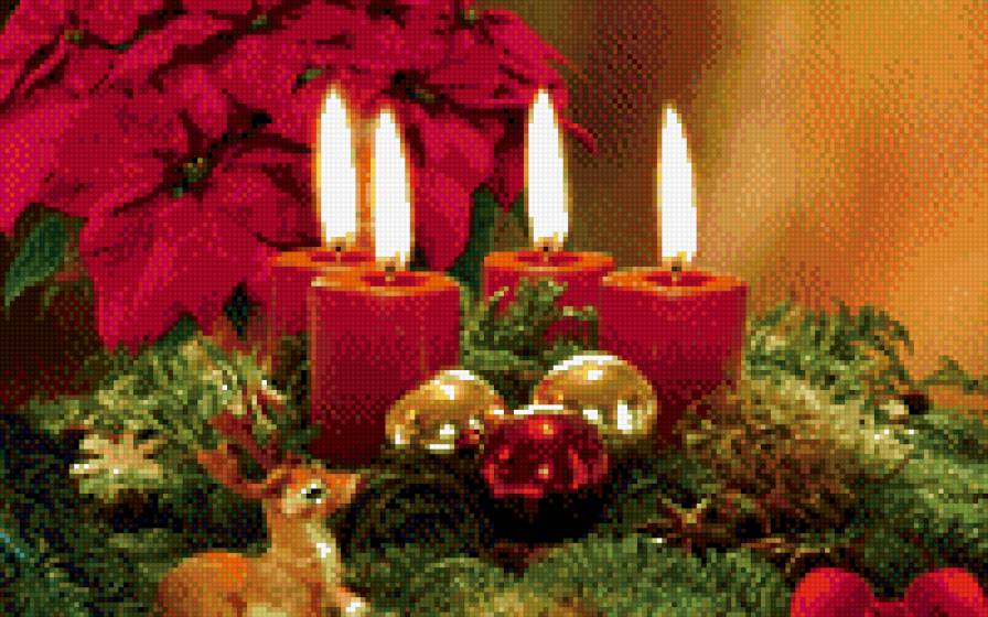 Рождество - новый год, свечи, рождество - предпросмотр