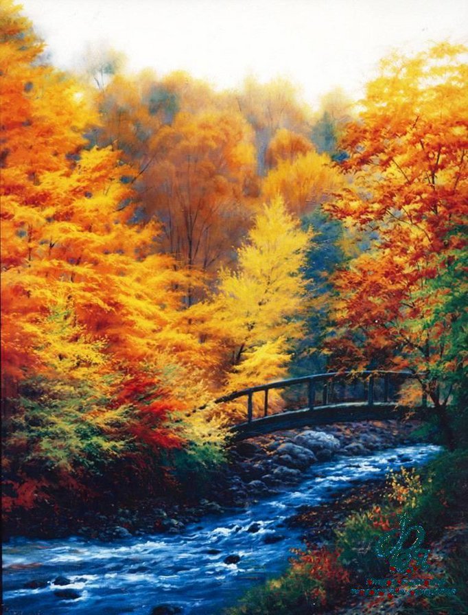 лесной ручей - осень, пейзаж, природа, ручей, лес - оригинал