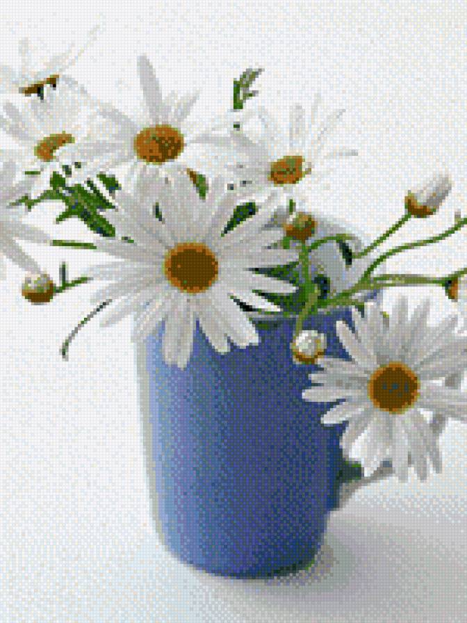 Ромашки в вазе - цветы, ромашки, букет - предпросмотр