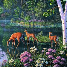 Схема вышивки «олени»