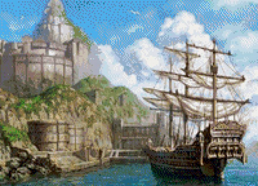 корабль в гавани - предпросмотр