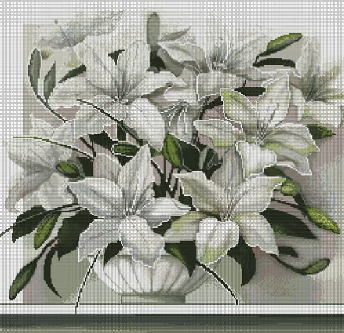 Белый букет - букет, цветы, лилии - оригинал