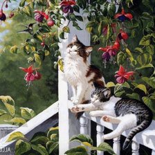 Схема вышивки «кошки»