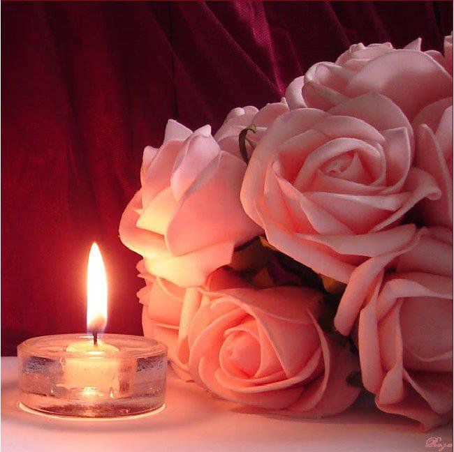 романтика - розы, свеча - оригинал