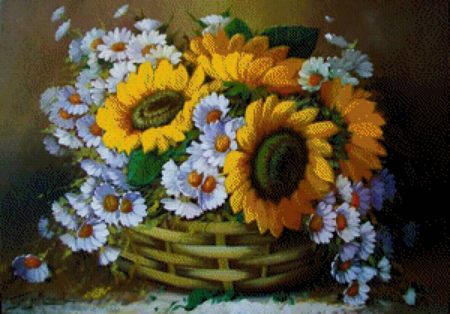 букет - цветы, картины, натюрморт, картина - предпросмотр