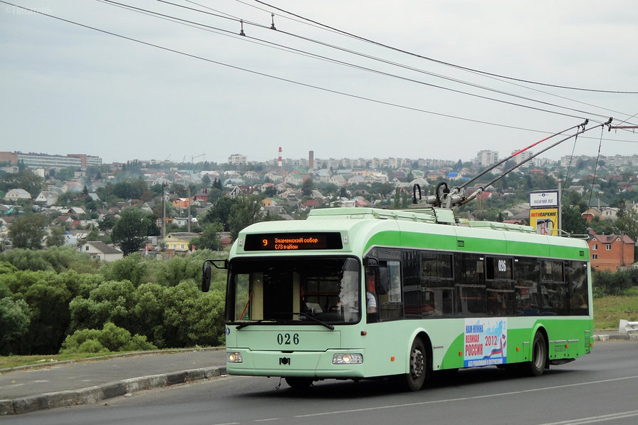 Остановка троллейбуса - троллейбус, зеленый, дорога, транспорт, остановка, пейзаж, город - оригинал