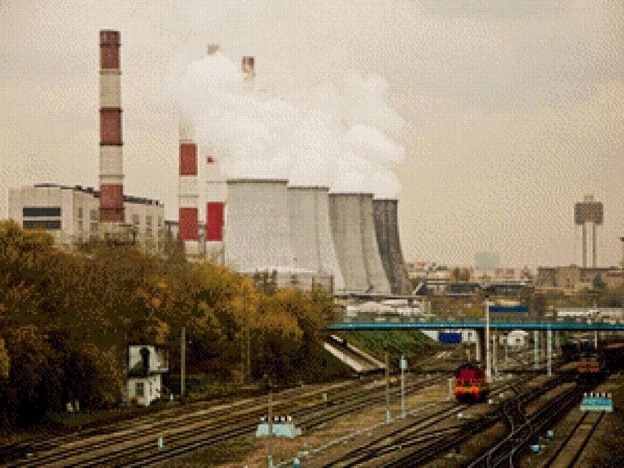 Вид с Загородного путепровода - путепровод, труба, транаспорт, тепловоз, железная, дорога - предпросмотр