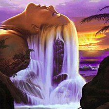 Схема вышивки «Девушка водопад 2»