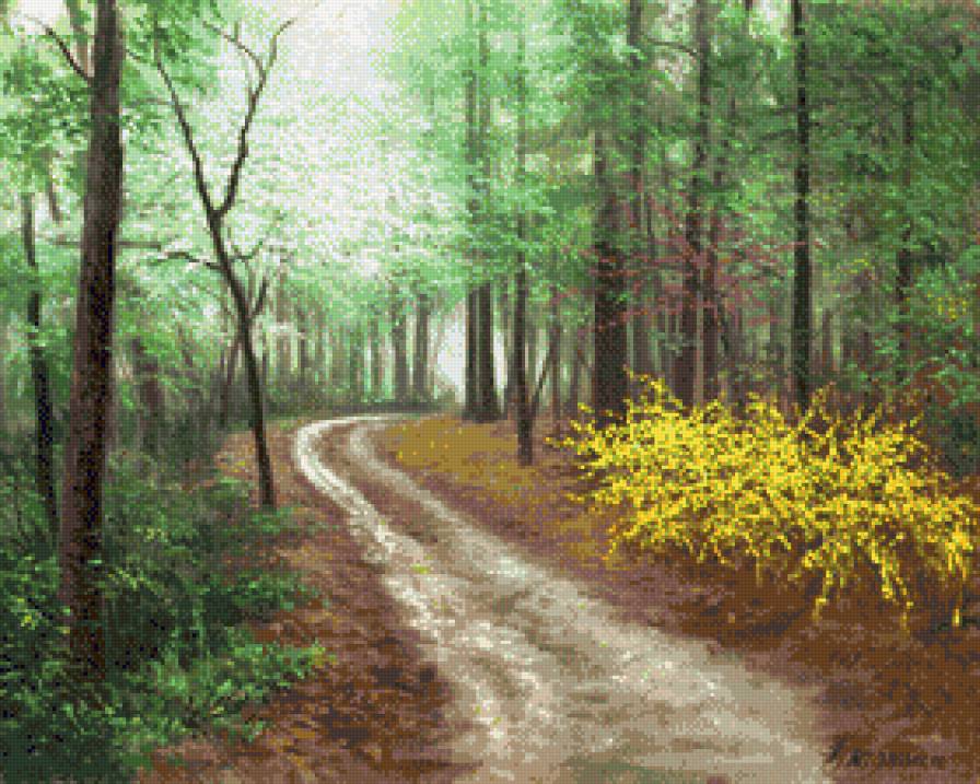 Egidio Antonaccio - droga, drzewa, ziwopis, pejzaz, las - предпросмотр