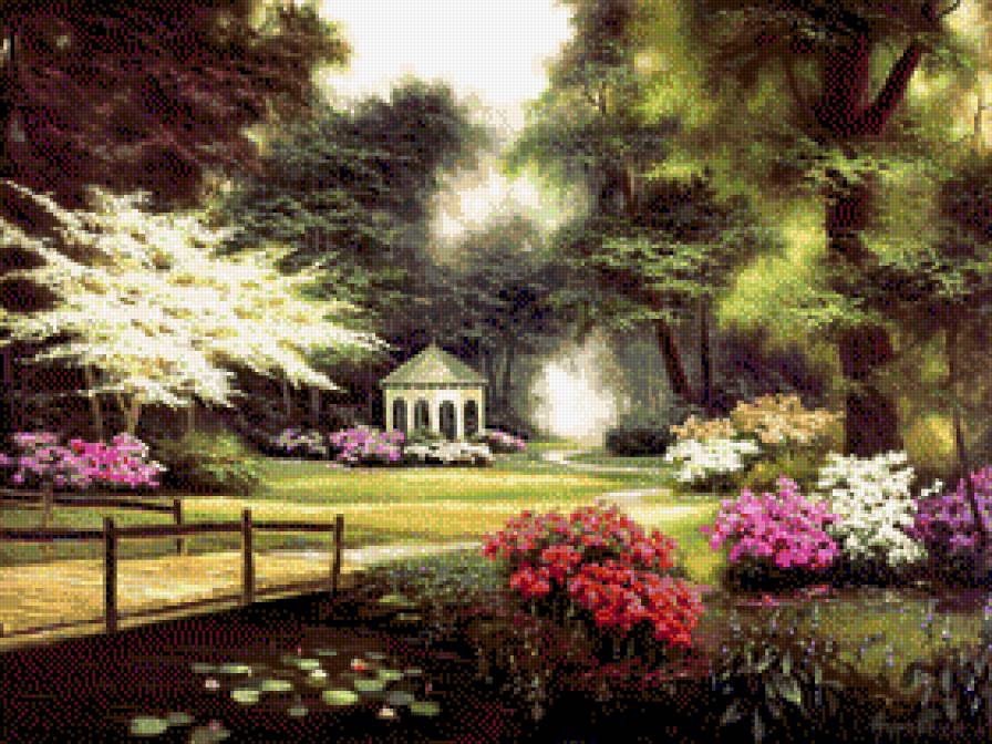 Egidio Antonaccio - ziwopis, pejzaz, kwiaty, park - предпросмотр