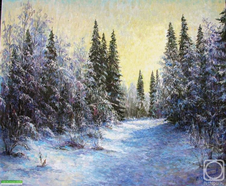 зимний лес В.Контуриев - сугроб, пейзаж, елки, природа, зима, лес, снег - оригинал