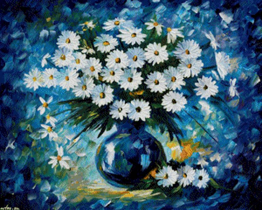 леонид Афремов букет ромашек - цветы, картины, картина - предпросмотр