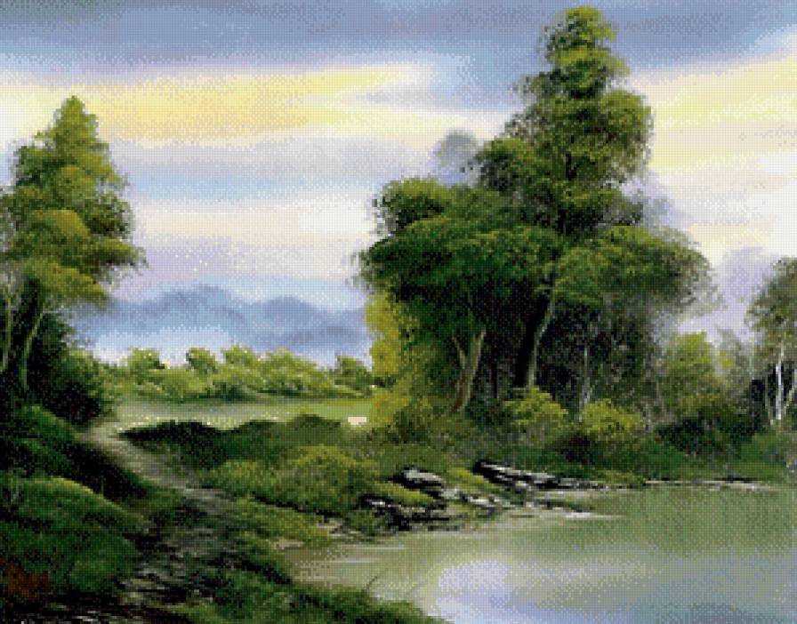 лесное озеро - озеро, природа, пейзаж, лес - предпросмотр