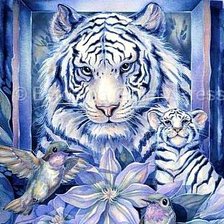 Оригинал схемы вышивки «Тигрица с тигренком» (№540269)