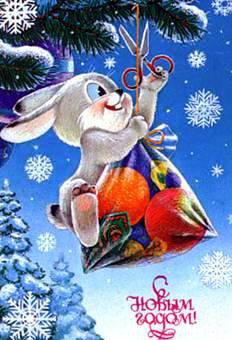 новогодний зайка - зайка, праздник, новый год, детское - оригинал