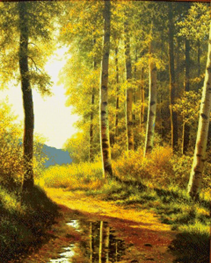 лесной ручей - пейзаж, осень, лес, ручей, природа - предпросмотр