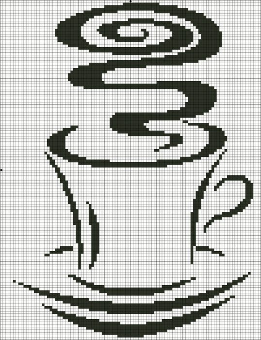 кофе - силует, кофе - оригинал