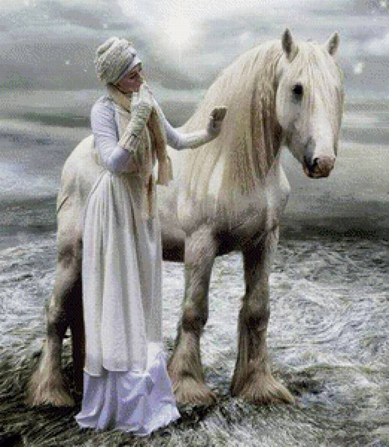 белый конь - картина - предпросмотр