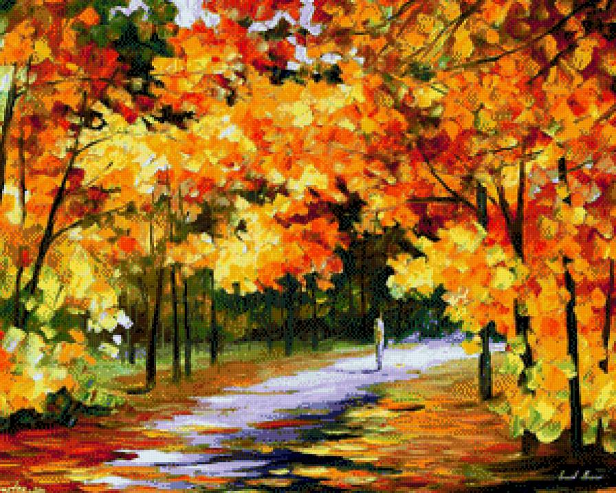 леонид Афремов в солнечных лучах - картина, пейзаж, картины - предпросмотр