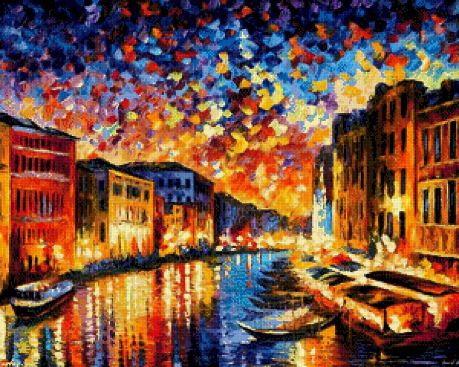 леонид Афремов венеция - пейзаж, картины, картина - предпросмотр