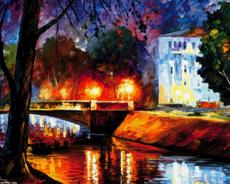 леонид Афремов воспоминания о первой любви - картины, картина, пейзаж - предпросмотр