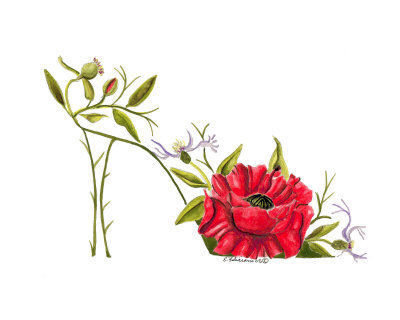 туфелька - цветы - оригинал