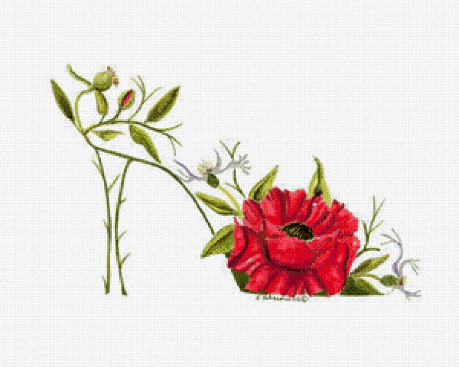 туфелька - цветы - предпросмотр