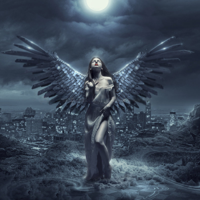 ангел - девушка, ночь, ангел - оригинал