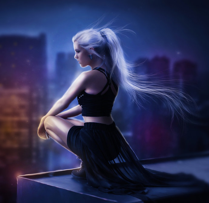 во мраке - город, девушка, ночь - оригинал