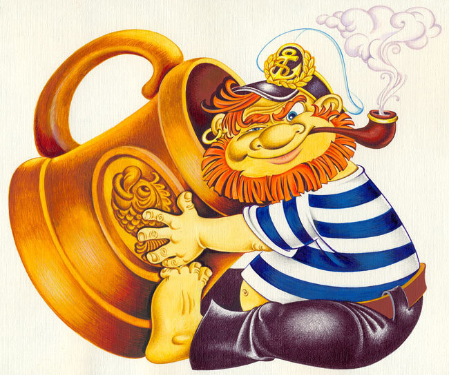 Боцман с кружкой - моряк, детская, кружка - оригинал