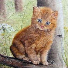 Схема вышивки «котенок»