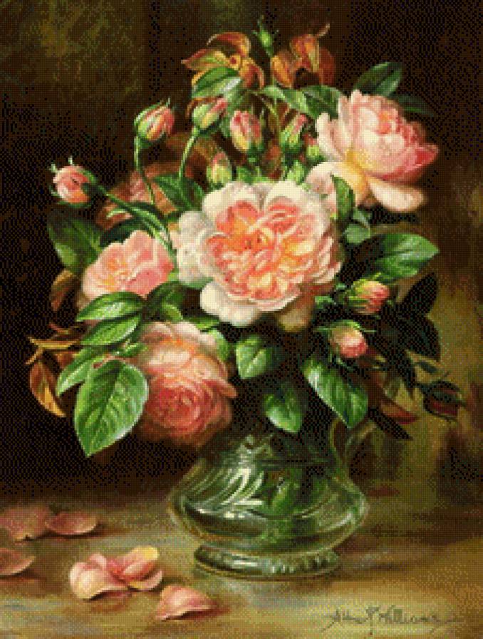 English Elegance Roses in a Glass - предпросмотр