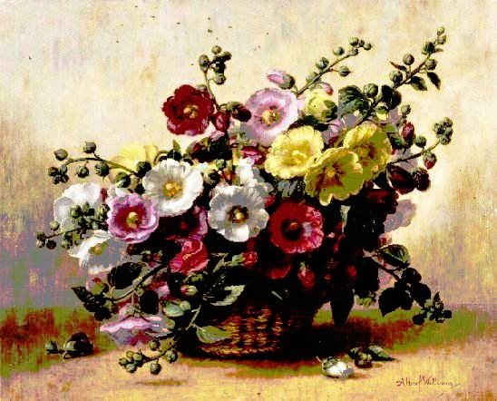 Hollyhocks in a Basket - оригинал