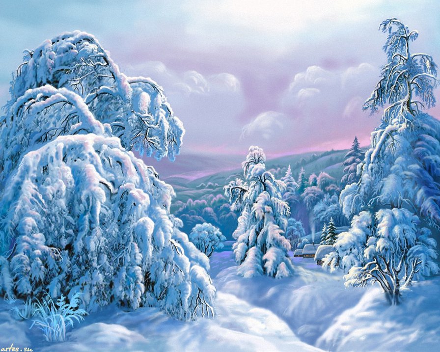 Виктор Цыганов 11 зима - пейзаж, зима, картина, природа, виктор цыганов - оригинал