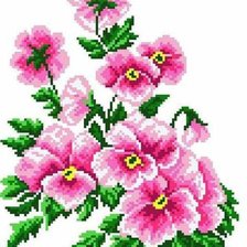 Схема вышивки «анютины глазки»