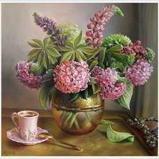 Схема вышивки «Натюрморт с гортензией»