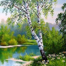 Схема вышивки «береза»