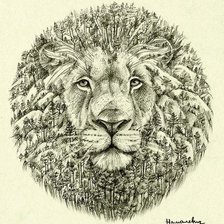 Оригинал схемы вышивки «лев» (№543528)