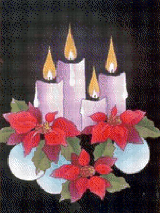 Рождественские свечи - рождество, праздник, новый год, свечи - предпросмотр